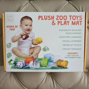 Hapinest Plush Zoo Toys Baby Kids Play  Mat 9 Animals Baby
